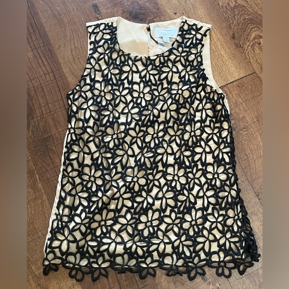 NWT neiman marcus Lela rose guipure tank top blouse Sz small - Picture 2 of 8